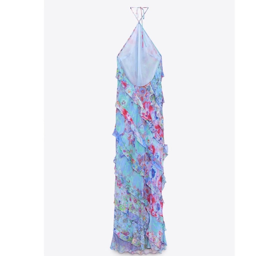 ZARA | PRINTED RUFFLED DRESS - Picture 2 of 5